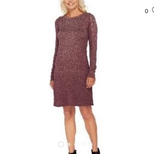 LOGO Lori Goldstein Mauve Sweater Dress